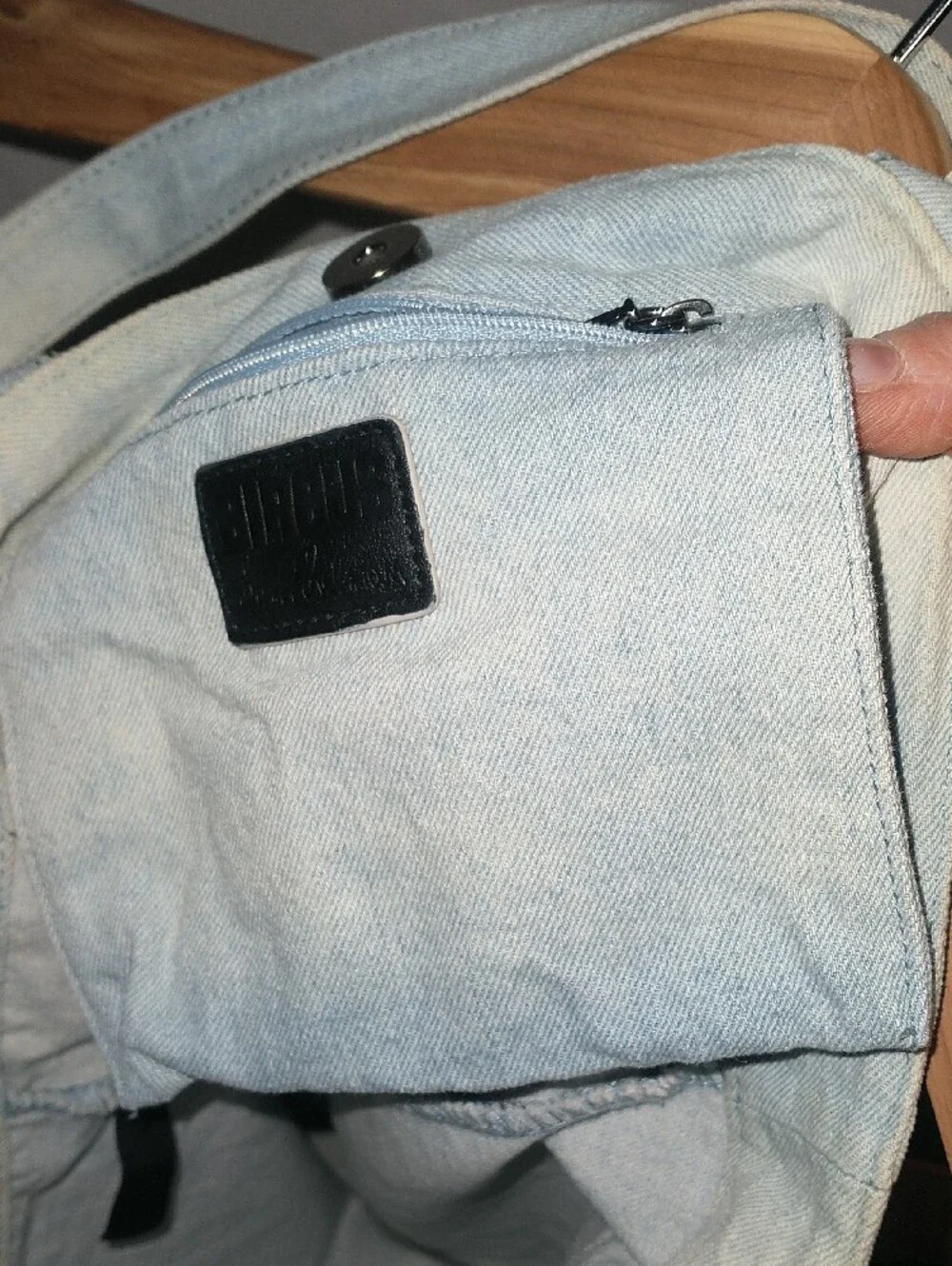 Sam Edelman Fries B4 Guys Light Blue Canvas Tote Bag with Fries Graphic